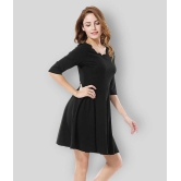 Addyvero - Black Cotton Lycra Womens Fit And Flare Dress ( Pack of 1 ) - None