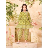 Aarika Green Cotton Girls Patiala Kurta Set ( Pack of 1 ) - None