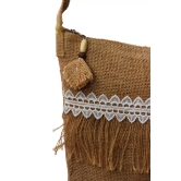 Tisser jute bag With lacework