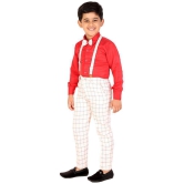 DKGF Fashion - Red Cotton Blend Boys Shirt & Pants ( Pack of 1 ) - None