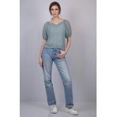 Light Greenish Blue Solid Regular Top (OTL-TPS1023)-Green / XL