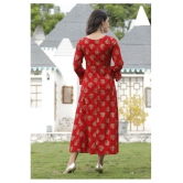 Doriya - Red Rayon Womens Flared Kurti - XXL