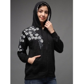 eWools.in Cotton Blend Womens Hooded Sweatshirt ( Black ) - None