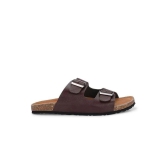 Mens Arizona Cherry Leather Slippers-9