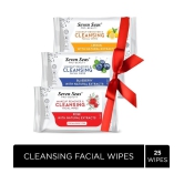 Seven Seas Makeup Remover & Cleansing Facial Wipes Pack Of 03(Lemon,Rose,Blueberry)