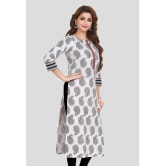 Meher Impex - White Cotton Womens Straight Kurti ( Pack of 1 ) - None