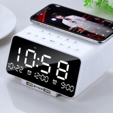 K9 Multifunctional Wireless Bluetooth Speaker with Alarm Clock, Cell Phone Wireless Charger Function-Black / US Plug