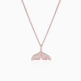 Anushka Sharma Rose Gold Dolphin Tail Necklace with Link Chain