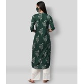 Juniper Rayon Printed Straight Womens Kurti - Green ( Pack of 1 ) - XXL