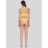 ILRASO - Yellow Poly Cotton Women's Bra & Panty Set ( Pack of 1 ) - None