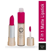 Colors Queen 2in1 Matte Finish Water Proof Lipstick Intense Pink With Hydrating Lip Balm Combo of 2