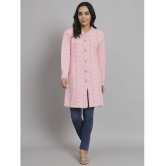 eWools.in Woollen Round Neck Women's Buttoned Cardigans - Pink ( ) - None