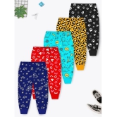 Trampoline Multi Color Cotton Blend Trackpant For Baby Boy ( Pack of 5 ) - None