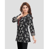 Meher Impex Cotton Printed A-line Womens Kurti - Black ( Pack of 1 ) - None