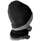 ICONIC ME Black Woollen Mens Cap ( Pack of 1 ) - Black