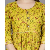 Smien - Mustard Rayon Womens Flared Kurti ( Pack of 1 ) - None