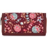 Lychee bags Women Printed Canvas Multicolour Wallet (Brown)