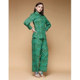 Selvia Green Printed Palazzo Top Set - None