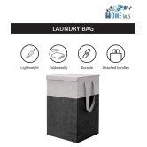 HOMETALES 75 L Foldable Storage Box/Laundry Bag for Clothes|Toy Storage Box with Lid & Handle,Blue & Grey (1U)