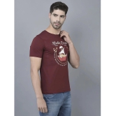 Dollar Cotton Blend Regular Fit Printed Half Sleeves Mens T-Shirt - Maroon ( Pack of 1 ) - None