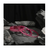 Somil Pink Bangle Set ( Pack of 12 ) - None