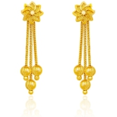 LUV FASHION Golden Stud Earrings ( Pack of 1 ) - Golden