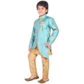 Ahhaaaa Ethnic Wear Sherwani Kurta and Pyjama Set For Kids and Boys (Sky Blue, 2-3 Years) - None