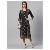 KSUT Black Cotton Straight Kurti - Single - M