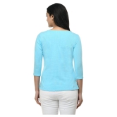 SAAKAA Poly Viscose Regular Tops - Turquoise - L