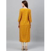 KIPEK - Mustard Rayon Womens Straight Kurti ( Pack of 1 ) - None