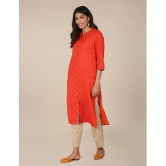 Karigari - Straight Rayon Orange Womens Kurti ( Pack of 1 ) - None