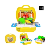 Fratelli Play Food-Cute Little Chef Bring Along Kitchen Cooking Suitcase Set (26 Pieces) - Multicolor - Made in India - Yellow