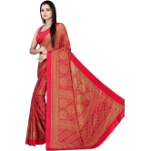 LEELAVATI - Red Crepe Saree With Blouse Piece ( Pack of 1 ) - Red