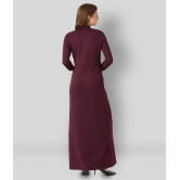 Miss Chase - Maroon Crepe Womens Side Slit Dress ( Pack of 1 ) - XL