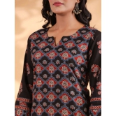 Vbuyz Cotton Printed Straight Womens Kurti - Black ( Pack of 1 ) - None