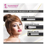 Majestique 3Pcs Eye Makeup Brush Set, Contour Shading, Eyeshadow Filler, Large Brush & Smudge Brush