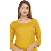 JC4U - Yellow Rayon Womens Straight Kurti ( Pack of 1 ) - None