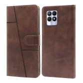NBOX - Brown Flip Cover Compatible For Realme 8i ( Pack of 1 ) - Brown
