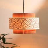 Colour Weave - Threading, Handmade, Scandi-Style Hanging Lamp-Brown