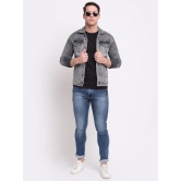 Rodamo Men Grey Slim Fit Washed Cotton Denim Jacket