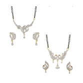 YouBella American Diamond Mangalsutra & Earrings - Set of 2