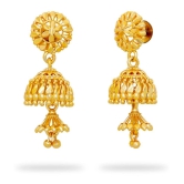 LUV FASHION Golden Jhumki Earrings ( Pack of 1 ) - Golden