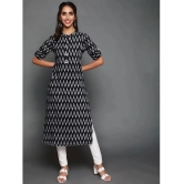 Antaran Cotton Striped Straight Womens Kurti - Black ( Pack of 1 ) - None