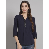 Curvydrobe Navy Blue Crepe Women's A-Line Top ( Pack of 1 ) - None