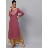 Antaran - Purple Georgette Womens Straight Kurti ( Pack of 1 ) - None