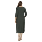 HIGHLIGHT FASHION EXPORT - Green Rayon Womens Straight Kurti ( Pack of 1 ) - XXL