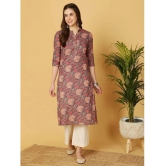 Antaran Cotton Printed Straight Womens Kurti - Grey ( Pack of 1 ) - None