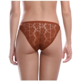 Madam - Lace Self Design Brown Womens Bikini ( Pack of 1 ) - XL