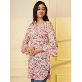 Tissu Cotton Printed Straight Womens Kurti - Pink ( Pack of 1 ) - None