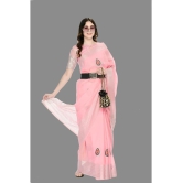 OFLINE SELCTION - Pink Silk Saree With Blouse Piece ( Pack of 1 ) - Pink